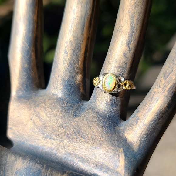 Opal ring Sterling  & gold sz6.25 NEW STUNNING item - Picture 3 of 6